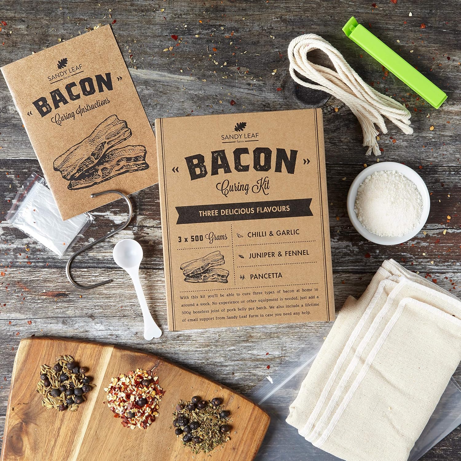 Bacon Curing Kit - Cure Your own Bacon in Three Delicious Flavours - Pancetta, Fennel & Juniper and Chilli & Garlic - Image 4