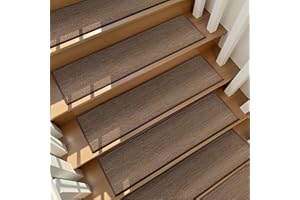 Linen Stair Treads Non Slip 15pcs Stair Runner for Wooden Steps Peel and Stick Stairs Carpet Treads Indoor Staircase Covers M