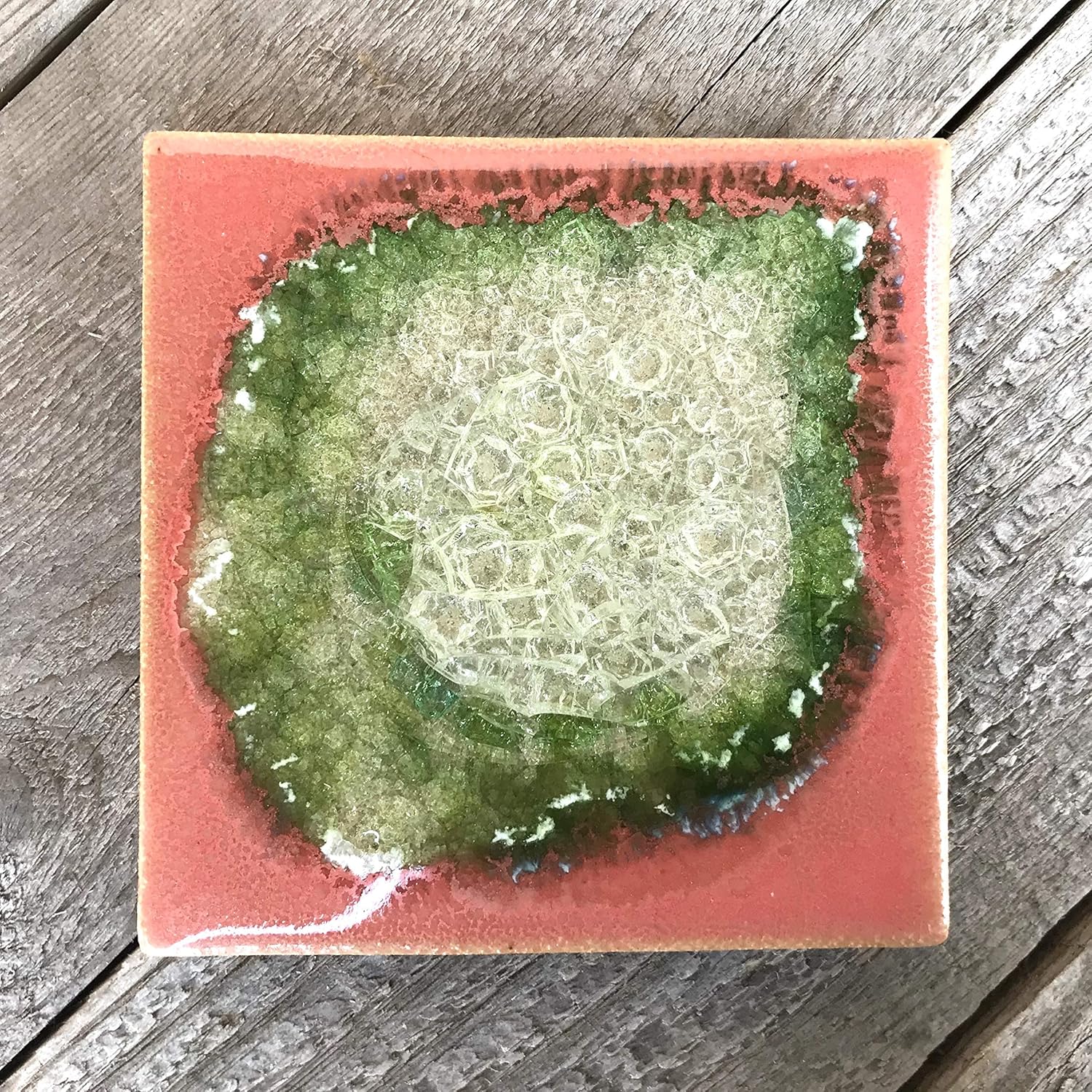 Geode Crackle Coaster in Rose Garden, Individual Coaster