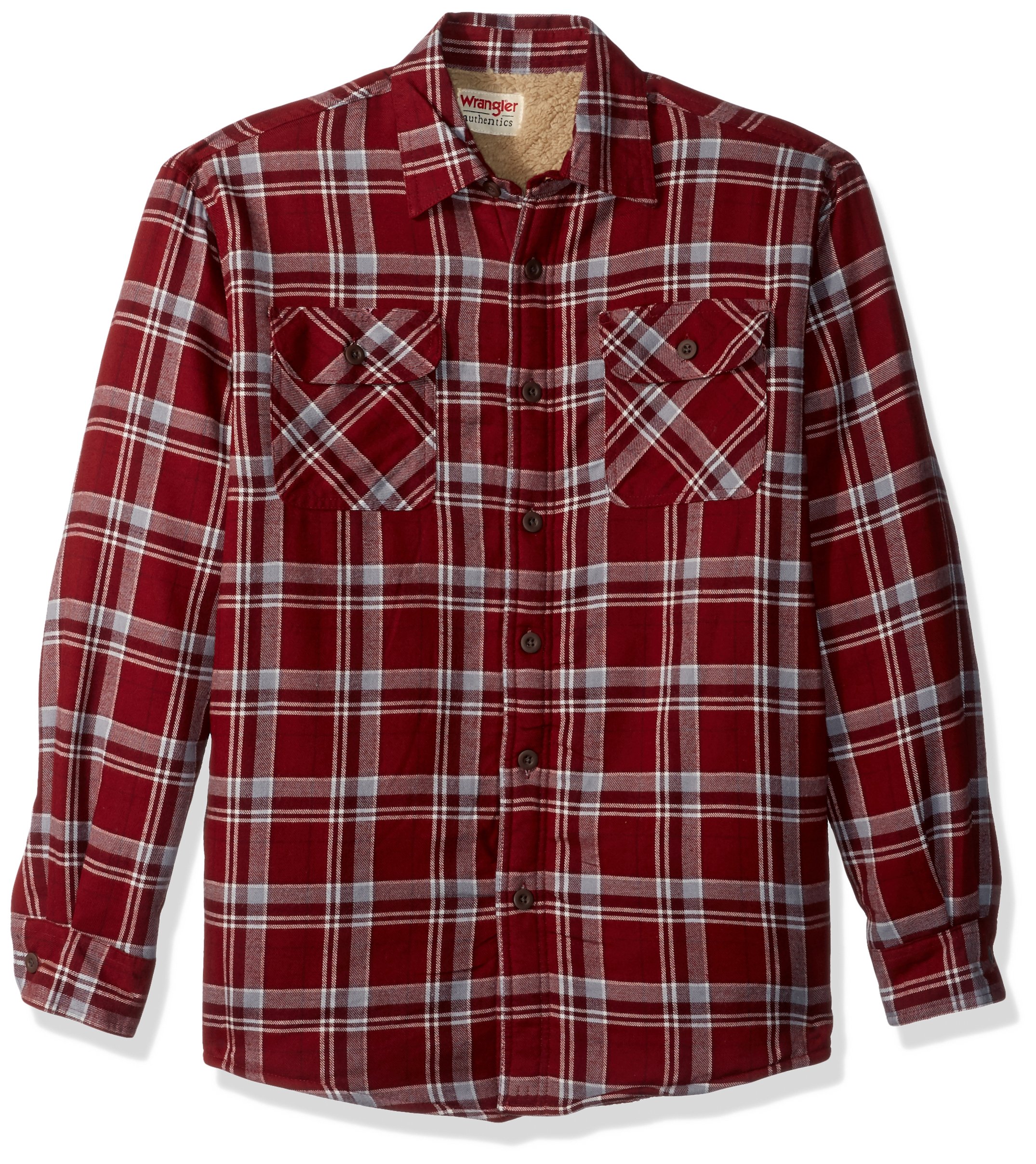 Wrangler Authentics Men's Long Sleeve Classic Woven Shirt, Dark