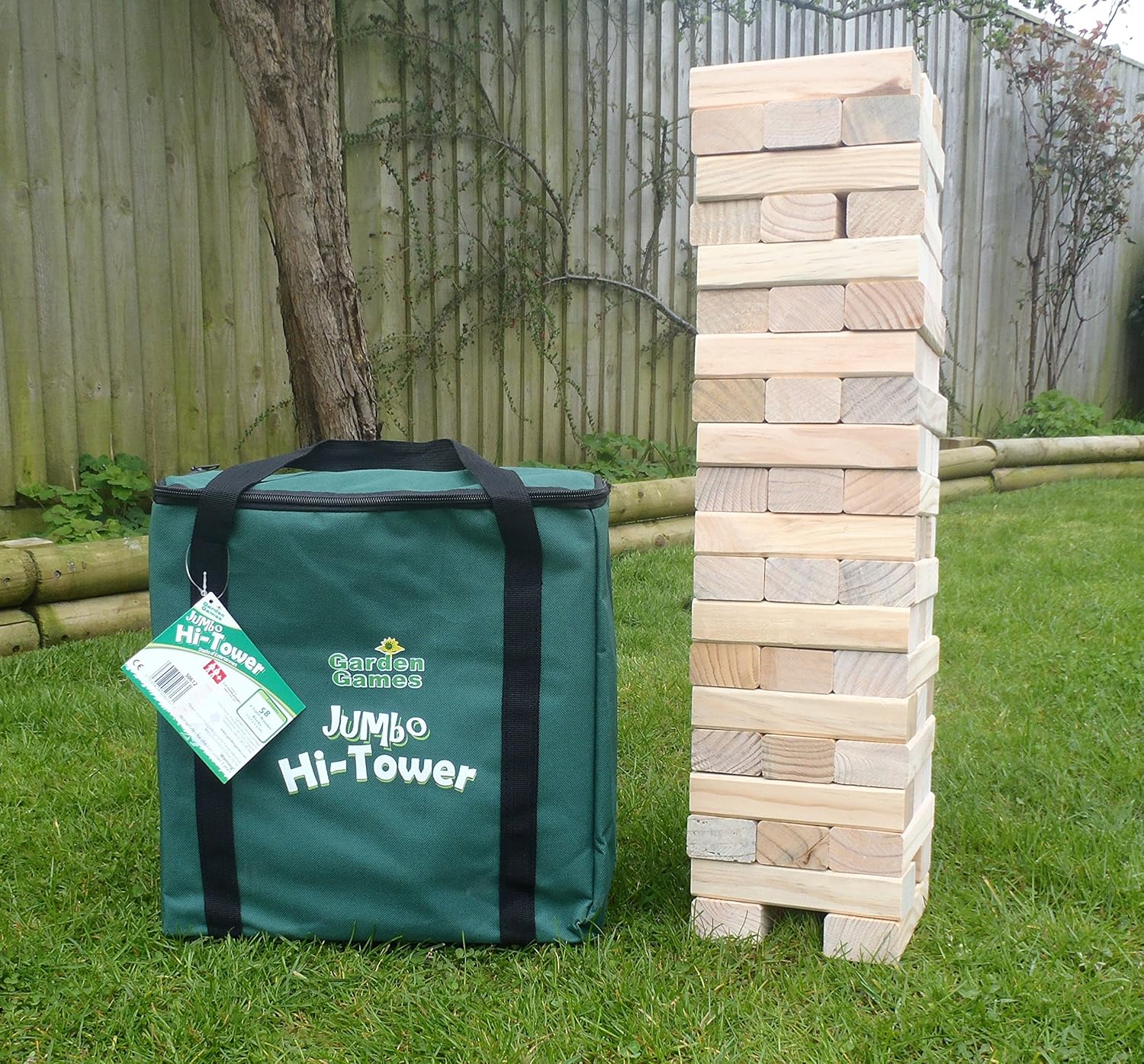 Giant Garden Jenga Block Game Stacking Wooden Block Tower Strategy Game
