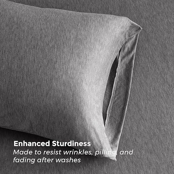 PURE BEDDING BED SHEETS – KING SHEET SET [6-PIECE, HEATHER DARK GREY] – HOTEL LUXURY 1800 BRUSHED MICROFIBER – SOFT AND BREATHABLE – DEEP POCKET FITTED SHEET, FLAT SHEET, PILLOW CASES