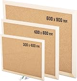 KAV Cork Notice Board 600x900mm Classic Wood Frame Office Memo School with 6 view 1