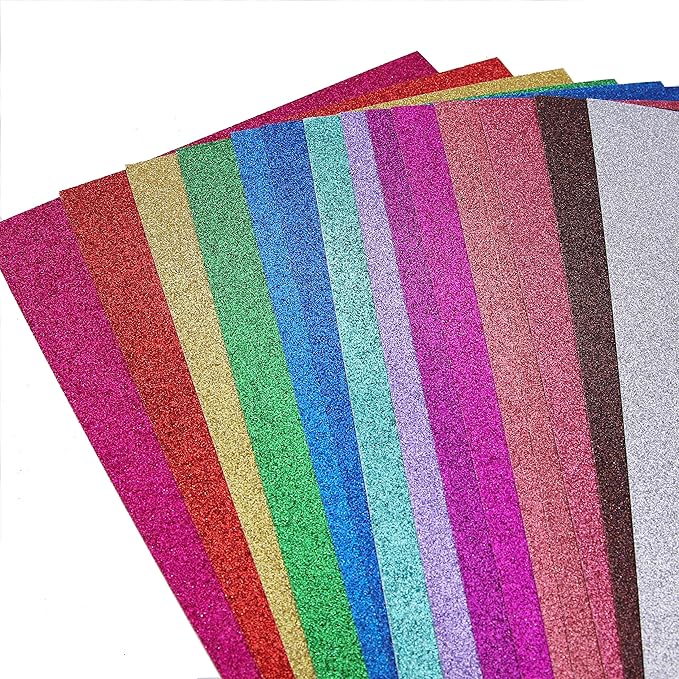 Glitter Cardstock Paper,30 Sheets, Sparkle Shinny Craft Sheets, Multi