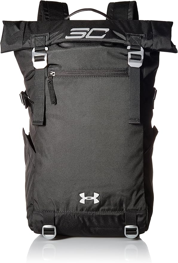 Under Armour unisexadult SC30 Signature Rolltop Backpack , Black (001)/Silver ,One