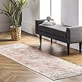 nuLOOM 2' x 6' SpinClean Machine Washable Stain-Resistant Area Rug with Non Slip Backing, Low Profile for Living Room, Bedroom, and Dining Room, Ren Peach