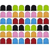 48 Pack Winter Beanies, Bulk Cold Weather Warm Knit Skull Caps, Mens Womens Unisex Hats