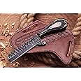 SUSA KNIVES Custom Handmade 1095 steel Bull cutter knife, cowboy knives with pancake leather sheath