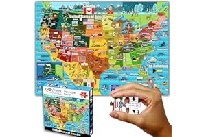 Think2Master United States Map 250 Pieces Jigsaw Puzzle Fun Educational Toy for Kids 8-10 10-12, School & Families. Great Gift for 8+ to Stimulate Learning of USA. Size: 14.2” X 19.3”