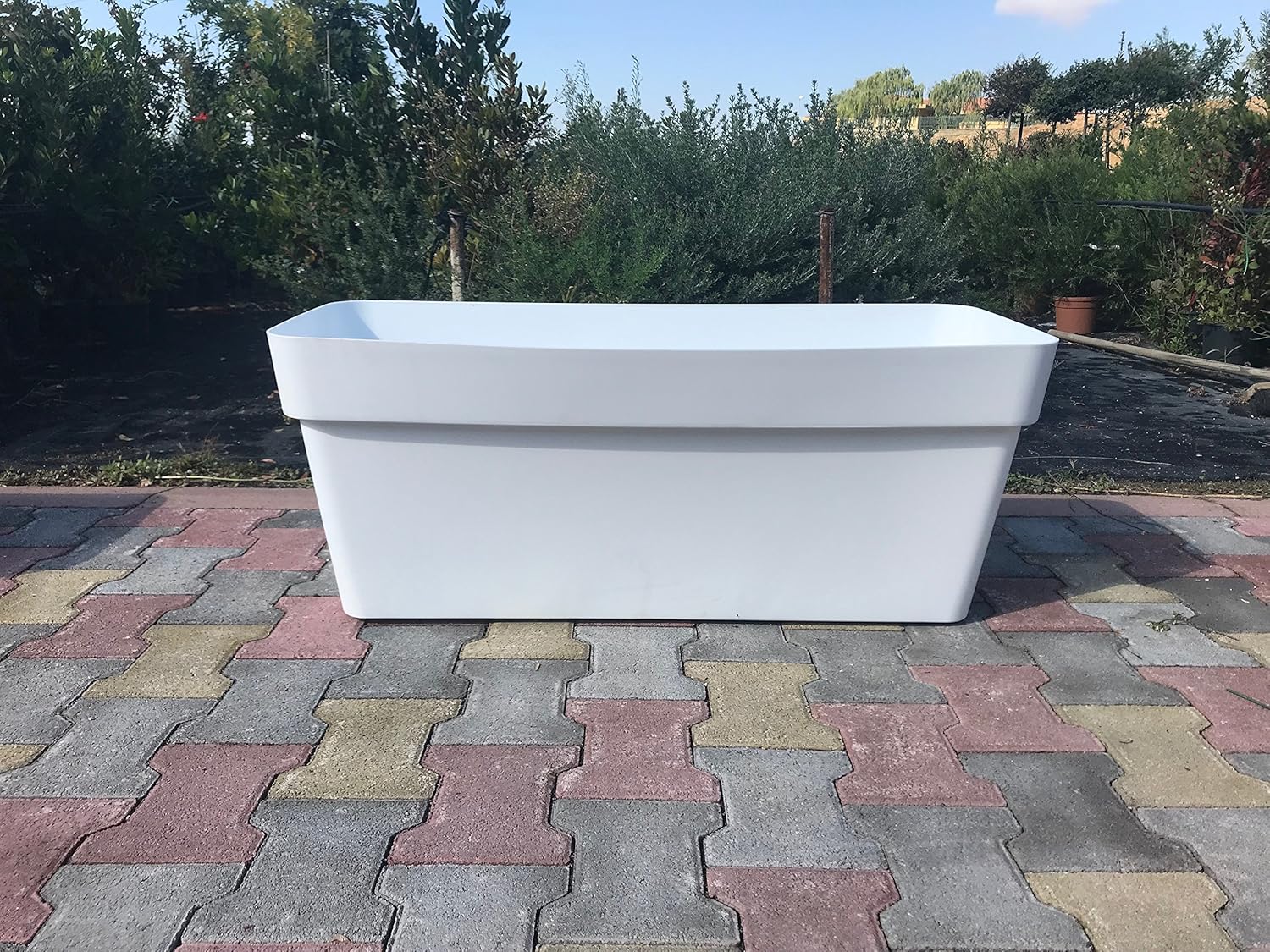 Vaso Rettangolare TYLE Antracite 80 Cm In Resina – Fioriera Moderno Made In Italy Per Interni/esterni - 2