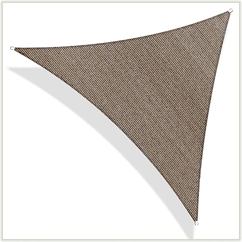 ColourTree CTAPRT16 Custom Size Order to Make 4' x 4' x 4' Brown Triangle Sun Shade Sail Canopy Mesh Fabric UV Block - Commercial Heavy Duty - 190 GSM - 3 Years Warranty