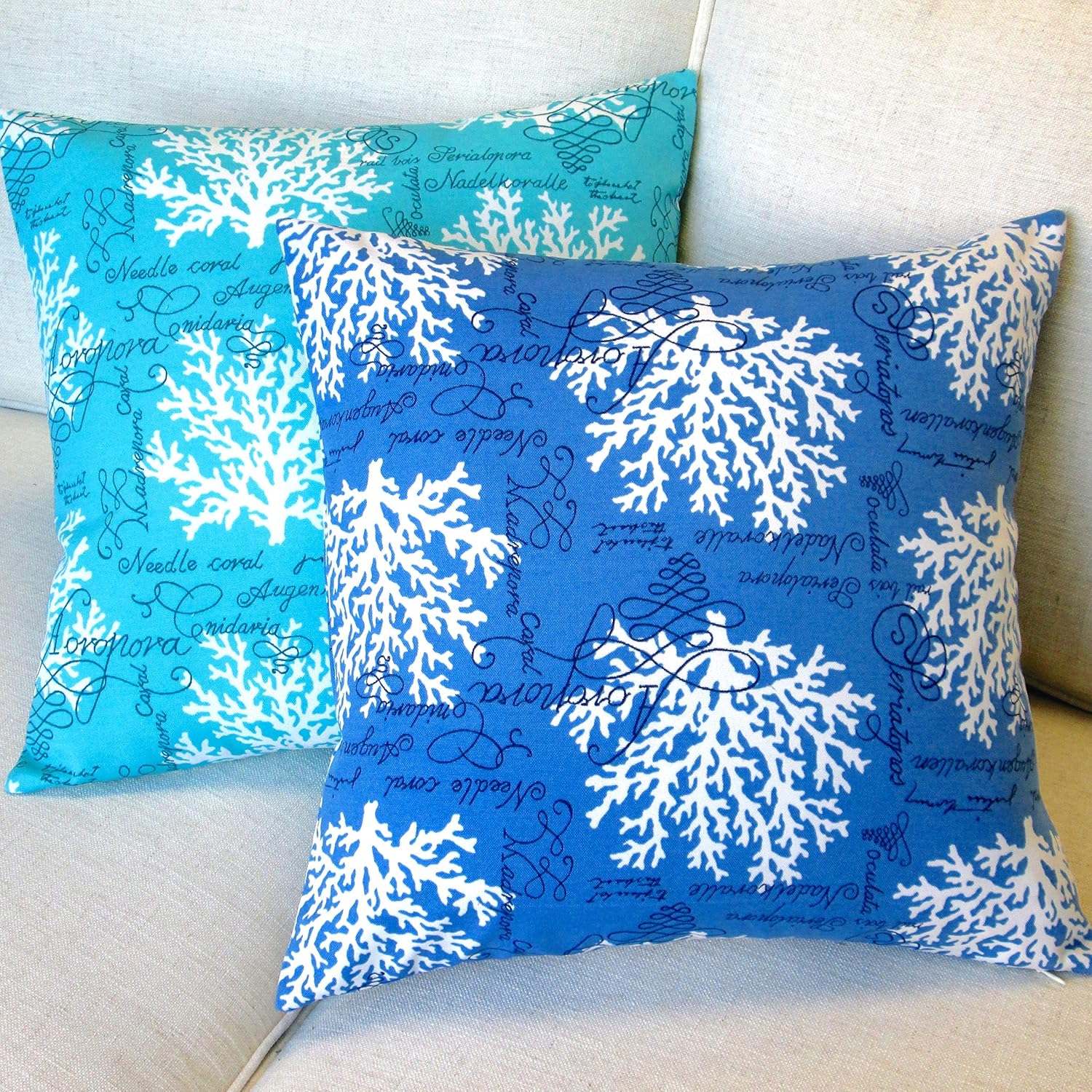 Amazon Com Artisan Pillows Outdoor 18 Sea Coral Reef In Blue Or