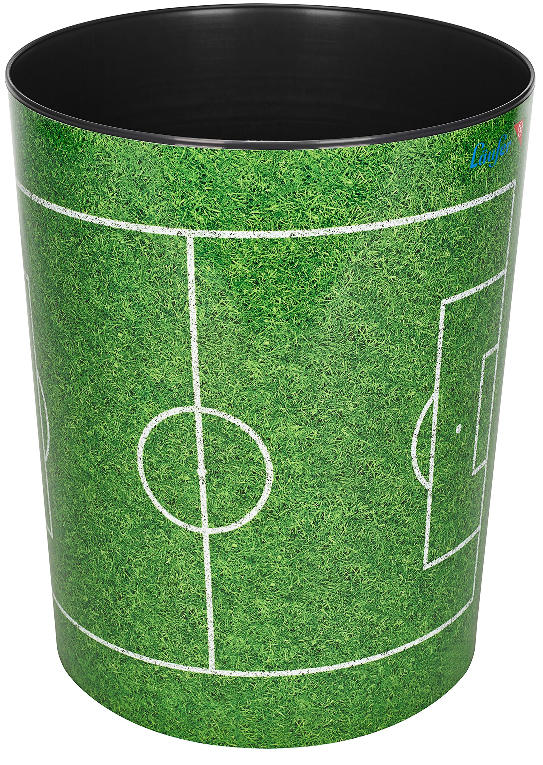 Läufer Runner trash, 13 litre trash can, Perfect for the nursery, Round, Sturdy Plastic, Soccer field