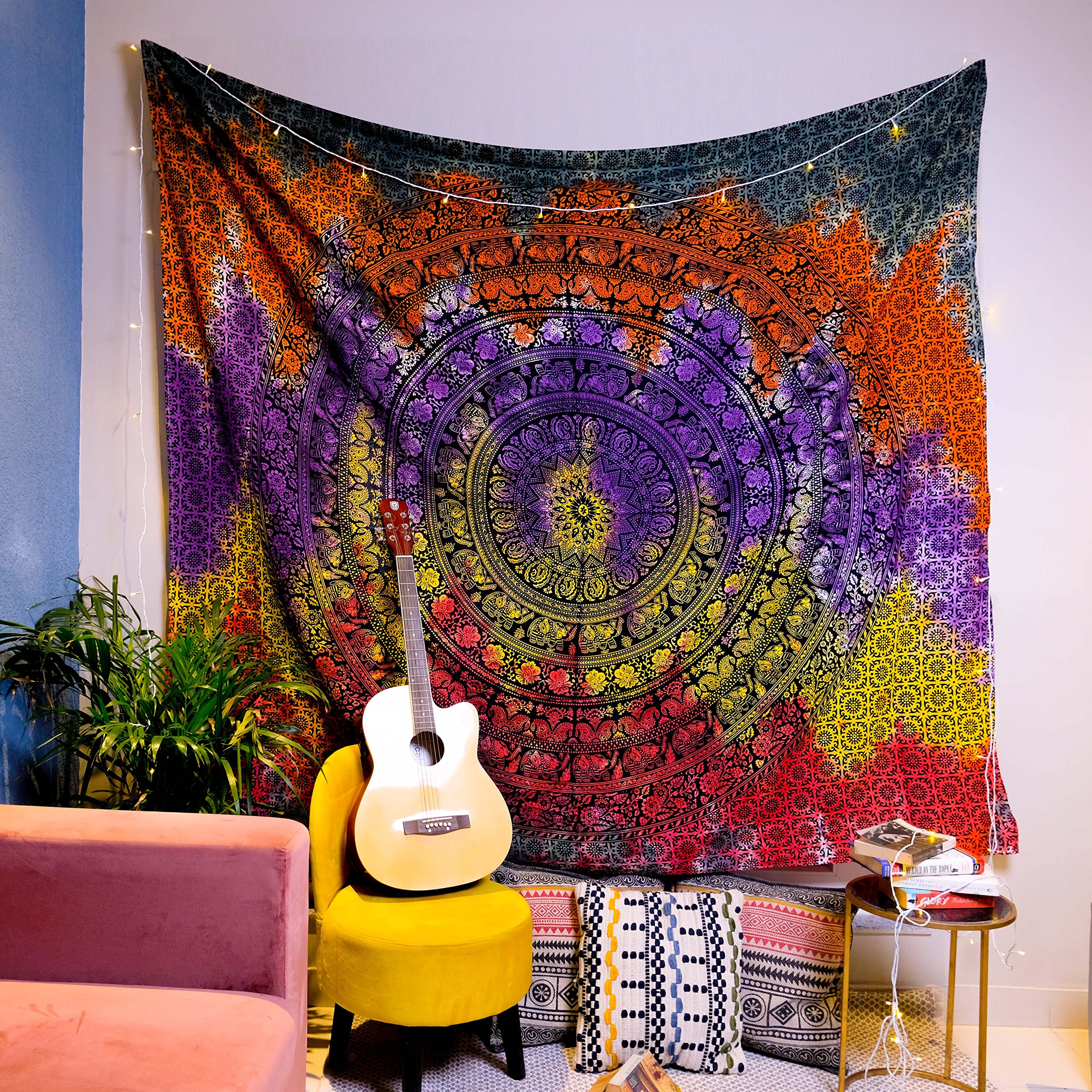 Craft Trade Mandala Elephant Tapestry Colorful Wall Hanging Tapestry Boho Hippie Tapestries for Decor Living Room Yoga Meditation and Bedroom - 76x102 cm โ image 1