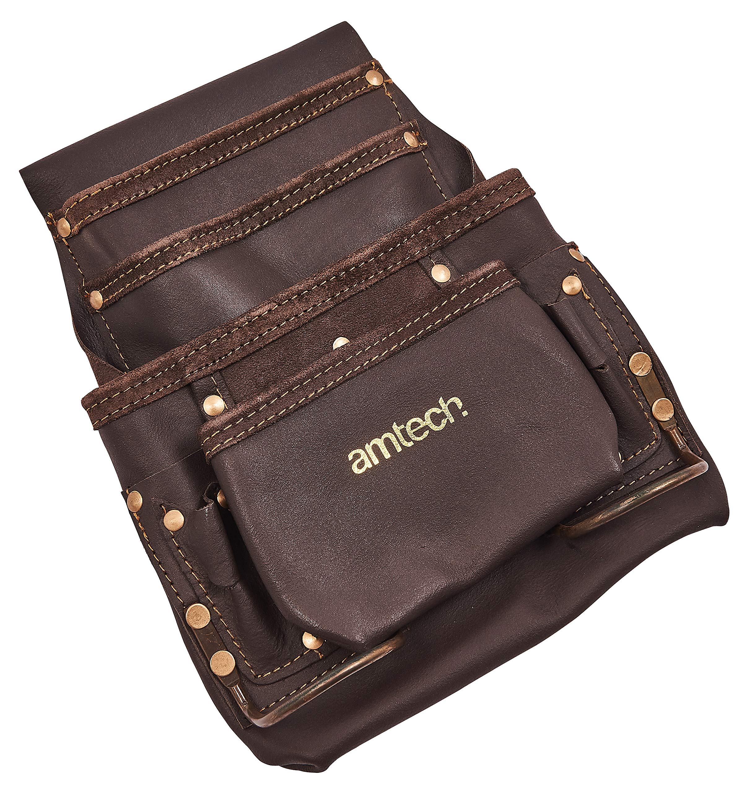 Amtech N0860 Multi-Pocket Leather Tool Pouch