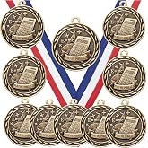 Express Medals Pack of 10 (or More) 2 Inch Gold Math Award Medals Variations with or Without Engraving Personalization Engraved Custom Text Names