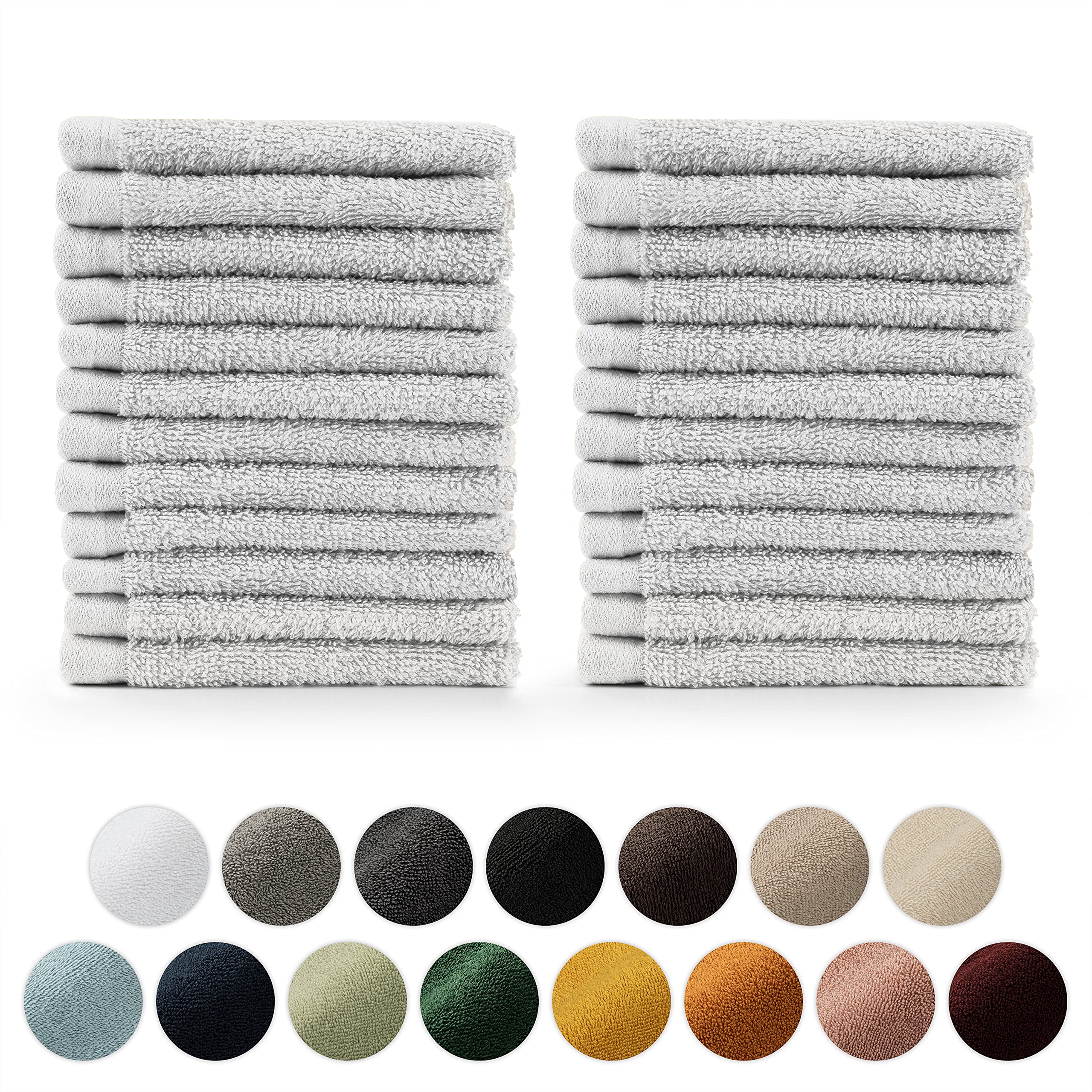 Blumtal Set of 24 Hotel Quality Face Towels 30x30 cm - Soft and quick dry towel, White Towels, 100% Cotton