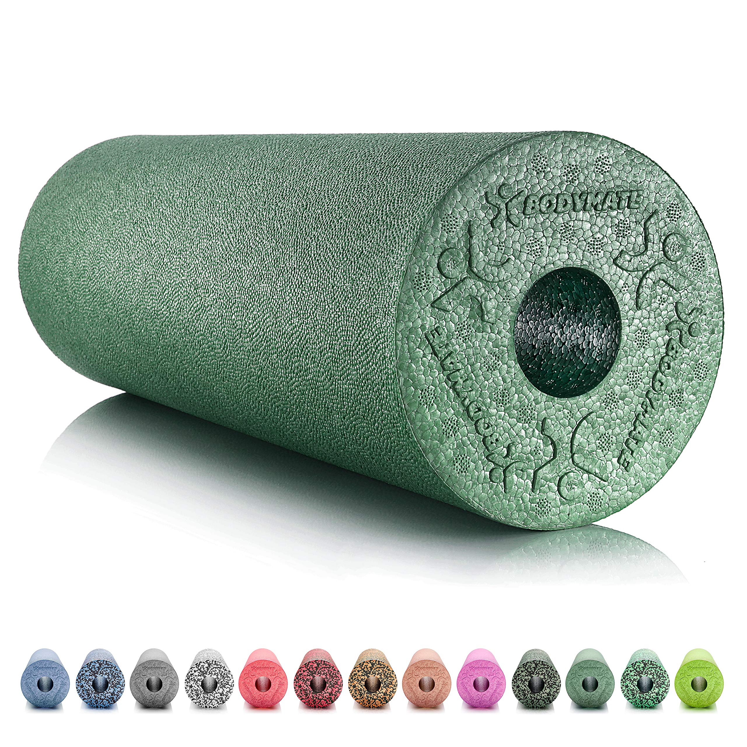 BODYMATE foam roller STANDARD medium-hard smooth 45 x 15 cm with free E-BOOK - many colours