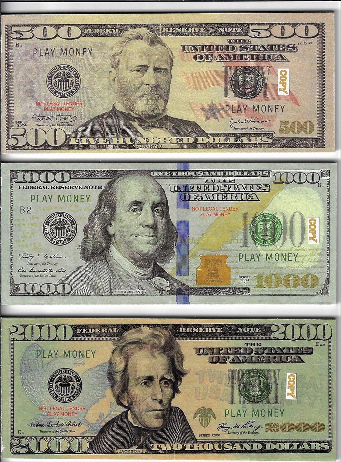 play money 500 1000 2000 bills best novelty movie prop prank money fake 60x size 2 30 x 5 5 custom toys hobbies