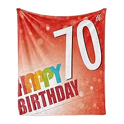 Ambesonne 70th Birthday Soft Flannel Fleece Throw