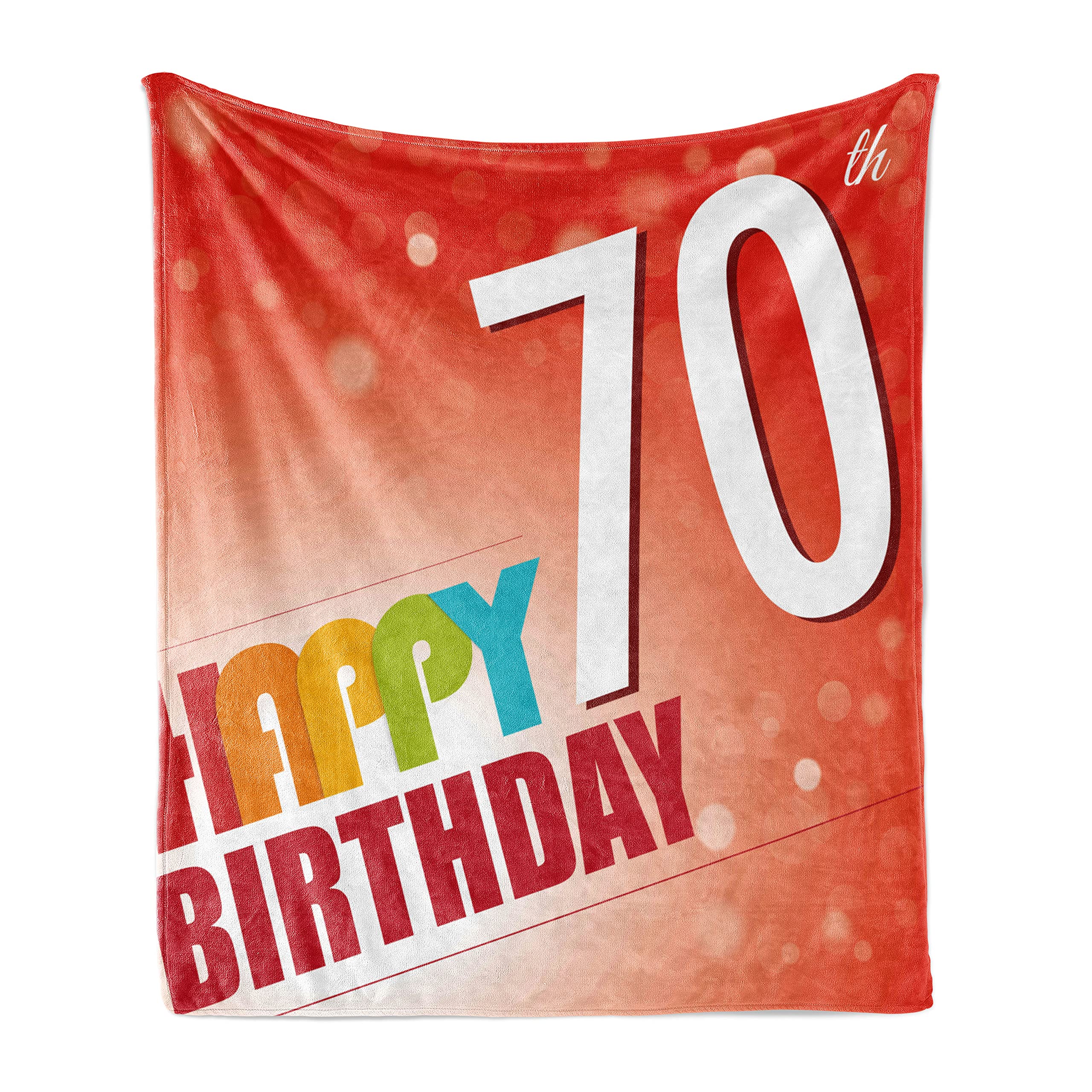 Ambesonne 70th Birthday Soft Flannel Fleece Throw