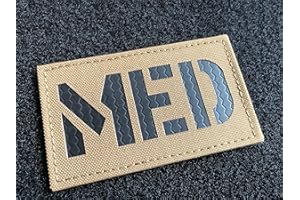 SUVIYA 2x3.5 Inch Coyote Brown Tan IR Infrared MED Medic EMS EMT Patch with Hook-Fastener Backing