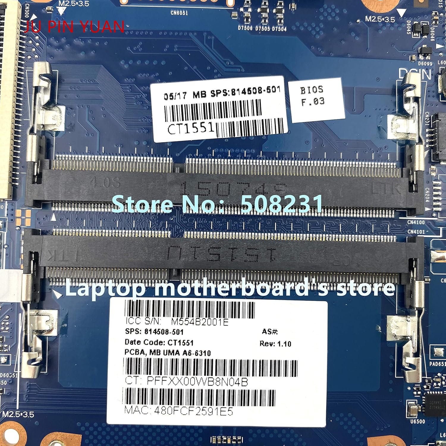 Lysee Laptop Motherboard - JU PIN YUAN Laptop motherboard For HP 245 G4 14-AF 14Z-AF Main Board 814508-001 814508-501 A6-6310 cpu 100% fully Tested