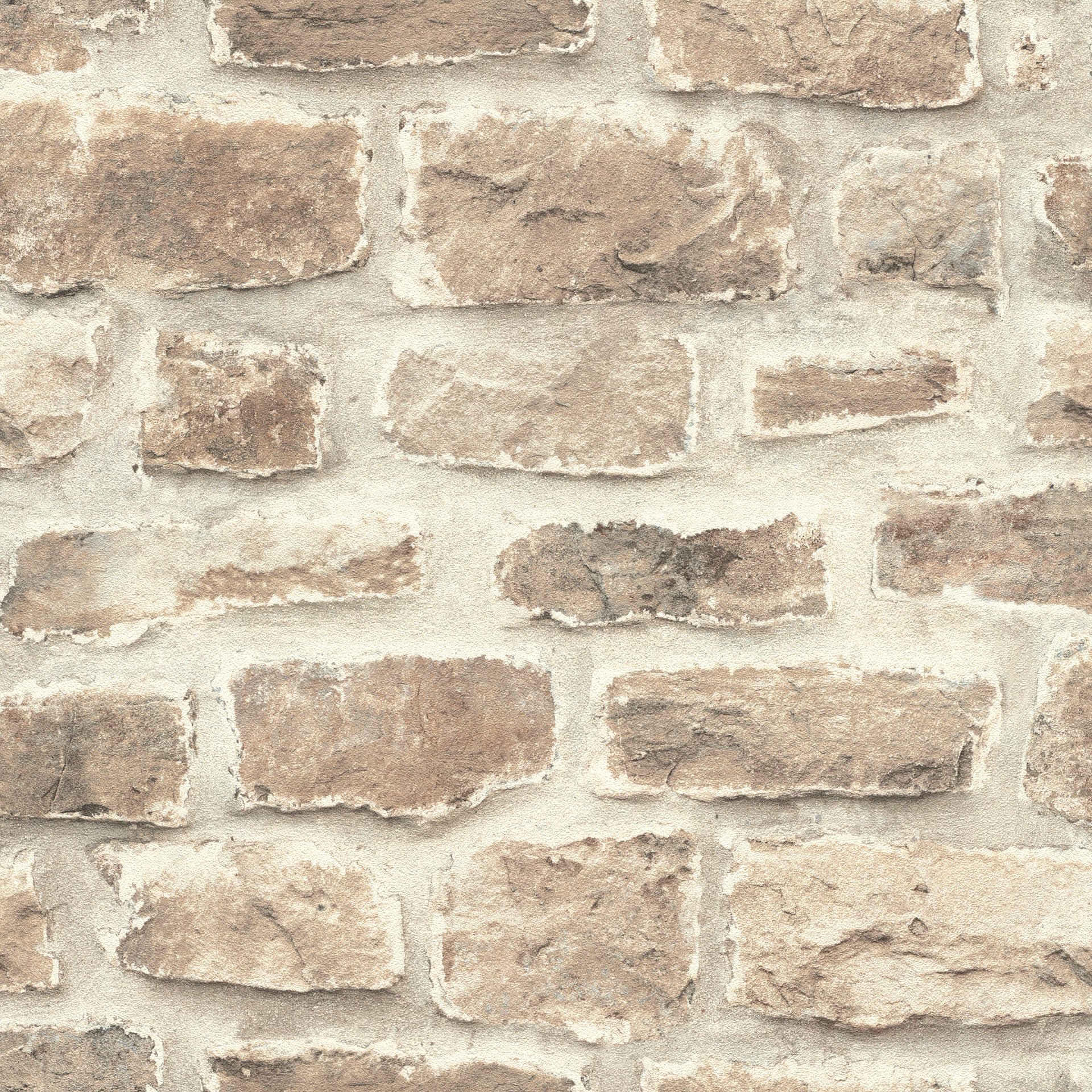 Rasch Wallpaper Rustic Stone Brick Natural 860610 Beige Wall Paper 860610