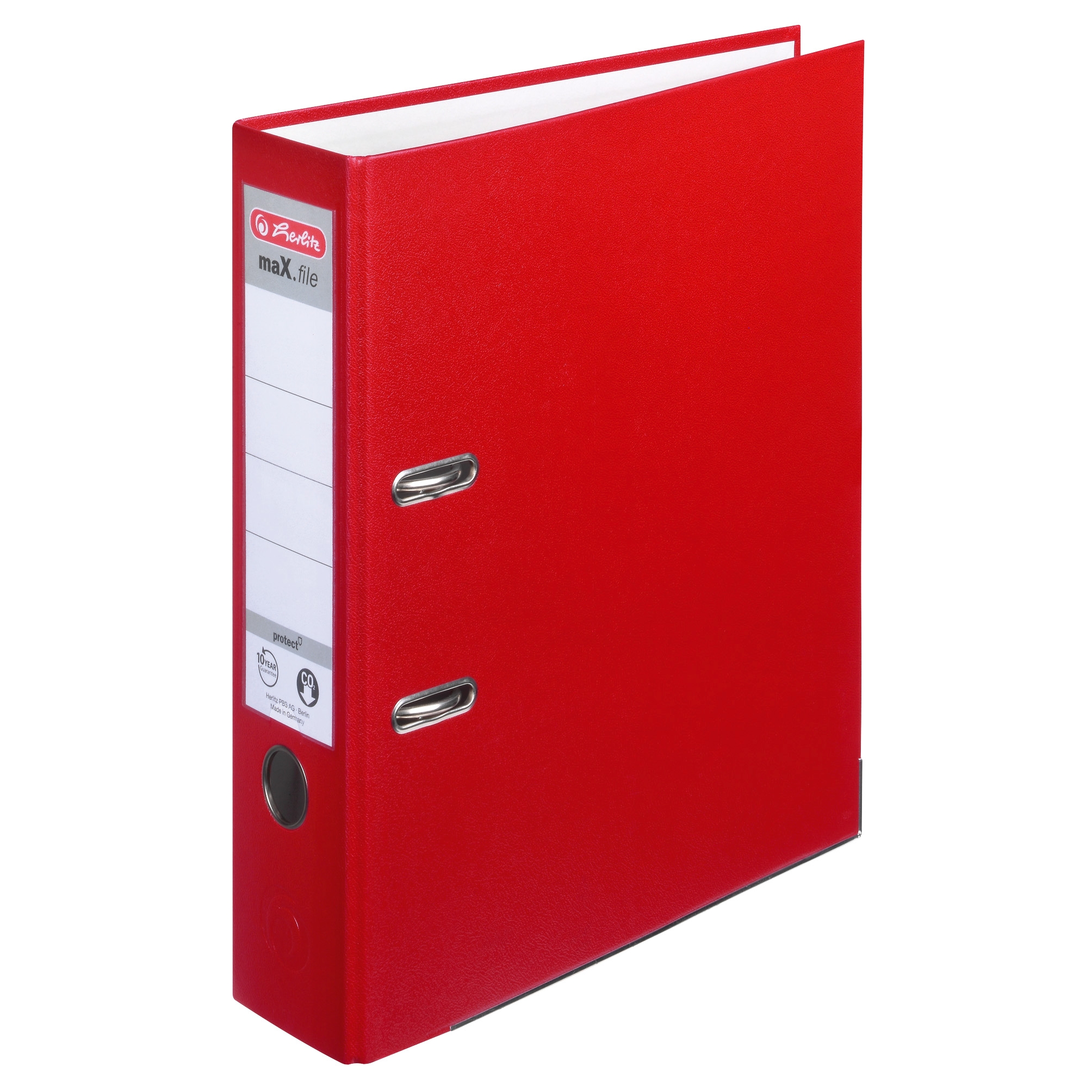Herlitz max.file Protect A4 8cm Lever Arch File - Red (5 Pieces)