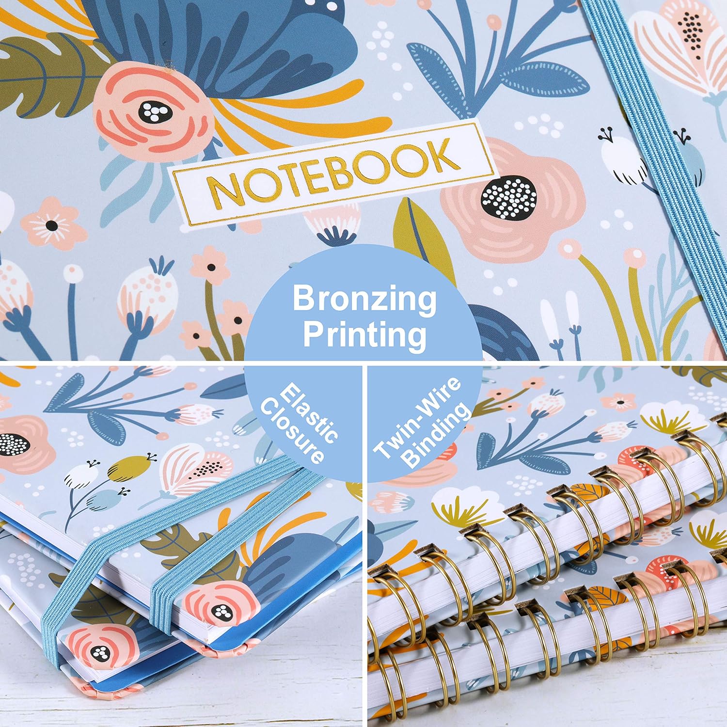 Ruled Notebook/Journal - Lined Journal with Premium Thick Paper, 8.45" X 6.38", College Ruled Spiral Notebook/Journal, Banded with Exquisite Inner Pocket, Hardcover : Office Products
