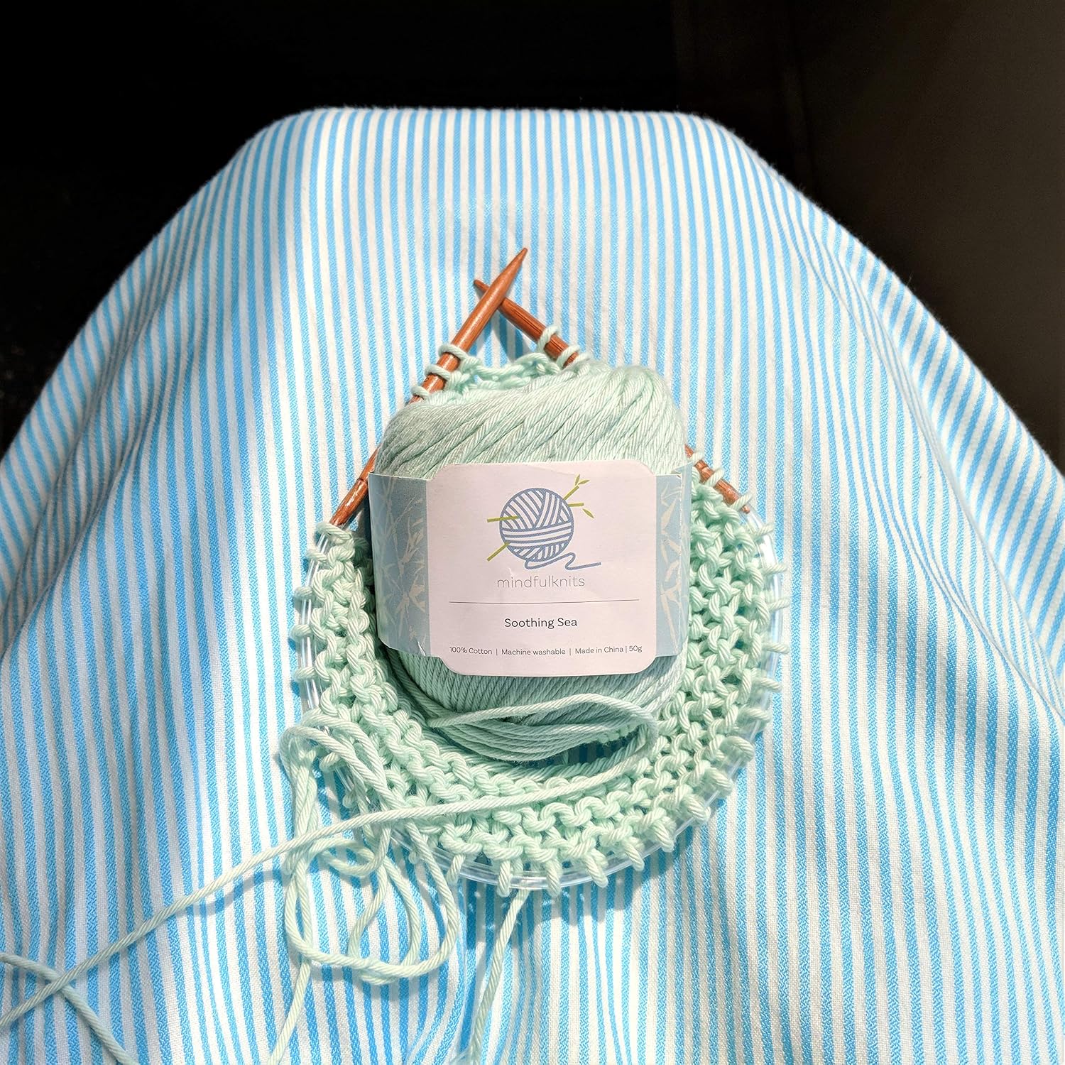 mindfulknits Beginner’s Knitting Kit with Knitting Needles, Yarn Needles & 100% Cotton Knitting Yarn (4), Make Washcloths - Image 4