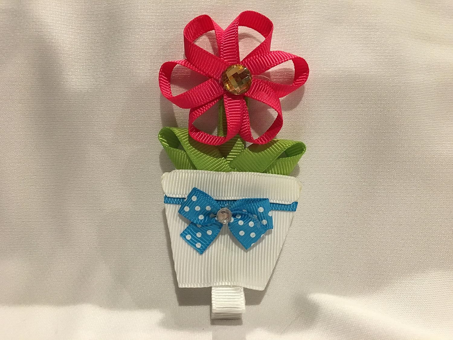 Flower Hair Clip, Flower Decor, Ribbon Sculpture, Girls