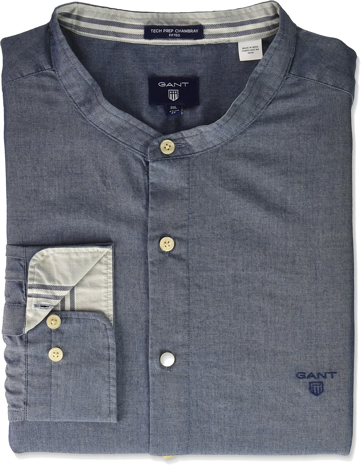 GANT Shirts Standard GANT Men's Fitted Tech Prep Chambray Band Collar