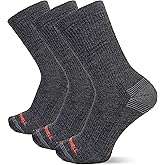 Merrell unisex-adult mens Men's and Women's Recycled Everyday Crew Socks - 3 Pair Pack - Repreve Mesh