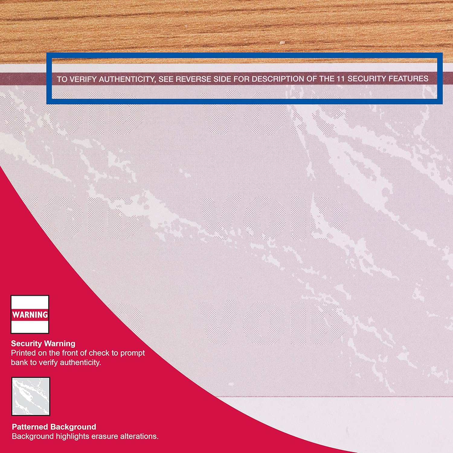 DocuGard Burgundy Marble Bottom Check, 8.5 x 11 Inches, 24 lb, 500 Sheets, 1 Check Per Sheet (04519) : Office Products