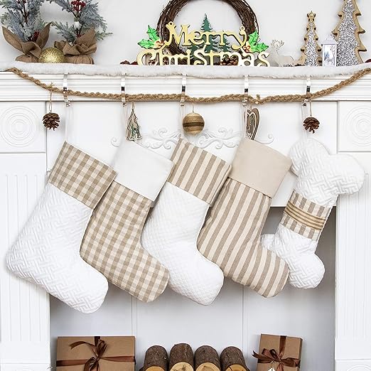 LUBOT Set of 4 Christmas Stockings 