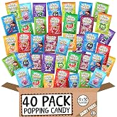 TILTAY POP BOOM Popping Rocks Candy Variety Pack, 40 Count, 10 Flavors | Includes 10 unique flavors, dairy free candy pops, OU Kosher certified treats, and fun toppings for desserts and events.
