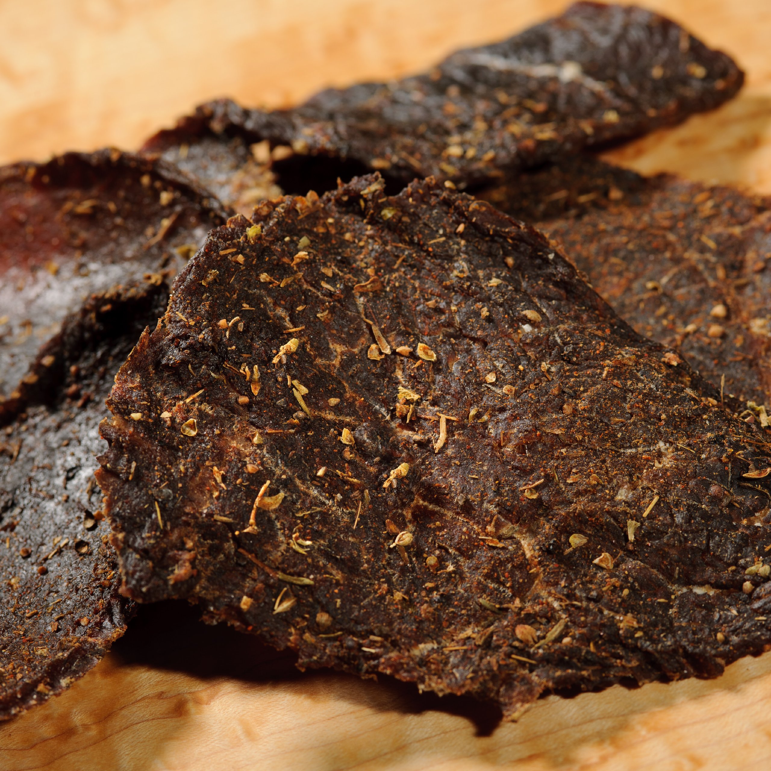 Roasted Garlic Beef Jerky From Barren Creek Beef Jerky. Big 1 Pound Bag. Full of the