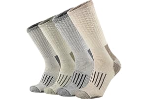 ONKE Merino Wool Cushion Crew Socks for Men Outdoor Hiking All Seasons Work Boot Heavy Thick Thermal Moisture Wicking Control