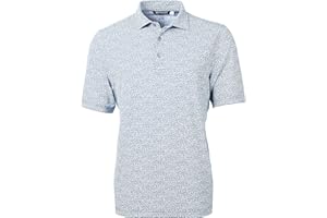 Cutter & Buck Virtue Eco Pique Botanical Print Recycled Mens Polo