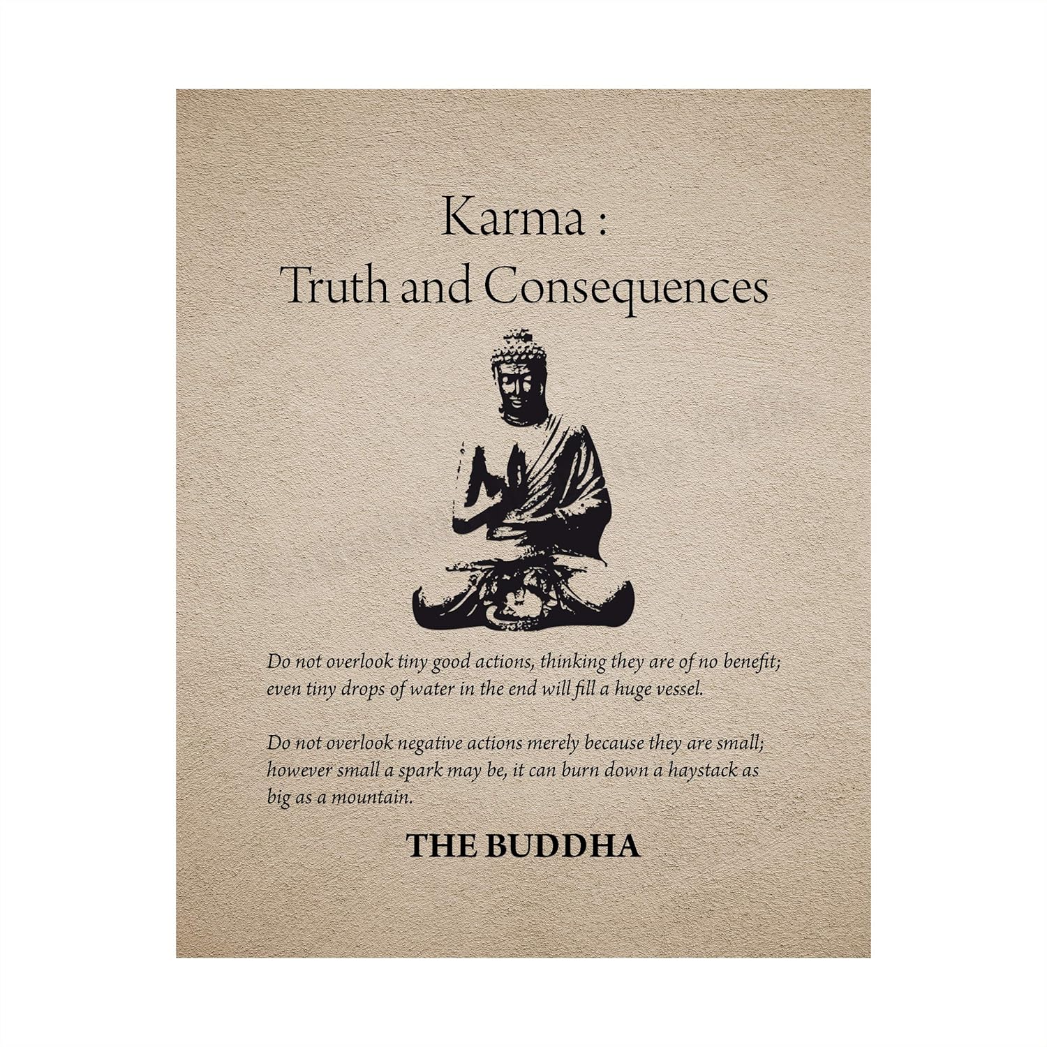 Buddha"KarmaTruth & Consequences" Spiritual Quotes Wall