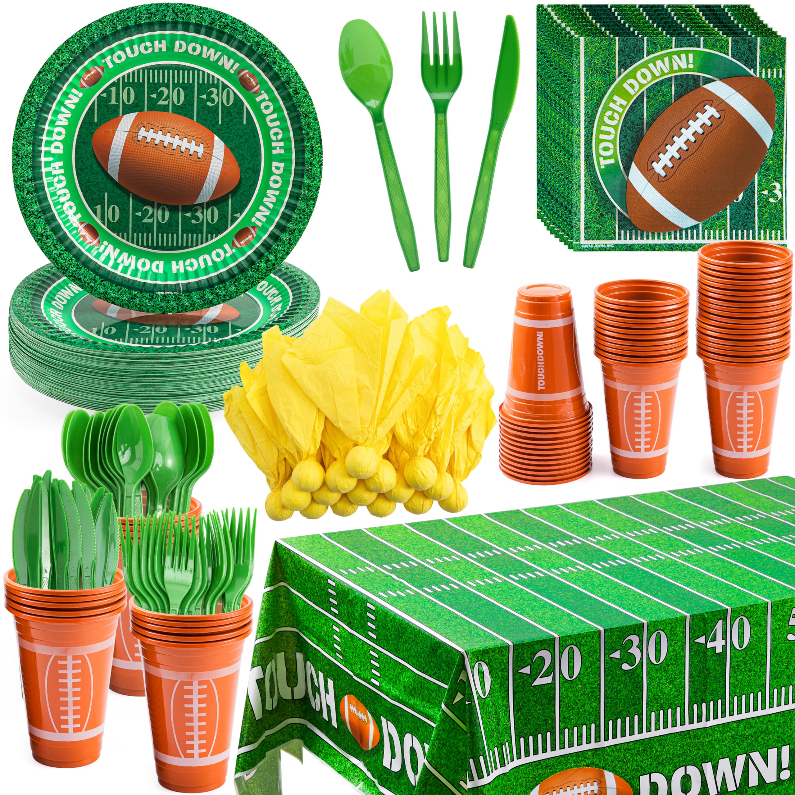 JOYIN 113 PCS Football Themed Party Supplies Set Serves 16 People With joyin-113-pcs-football-themed-party-supplies-set-serves-16-people-with