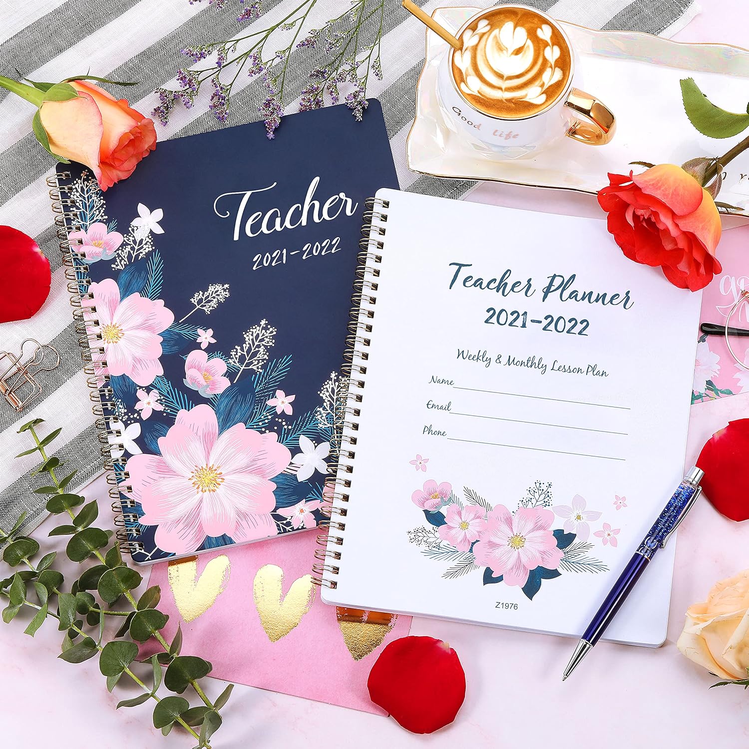 Teacher Planner 2021-2022 - Academic Lesson Planner from July 2021 - June 2022, 8'' x 10'', Lesson Plan Book, Weekly & Monthly Lesson Planner with Quotes : Office Products