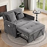 Loveseat Sleeper Sofa Convertible Sofa Bed, Pull out couch, Dark Grey | 3 in 1 couch bed with Phone Holder, Futon Sofa Bed with USB and Type-C Ports for Living Room, Adjustable Backrest