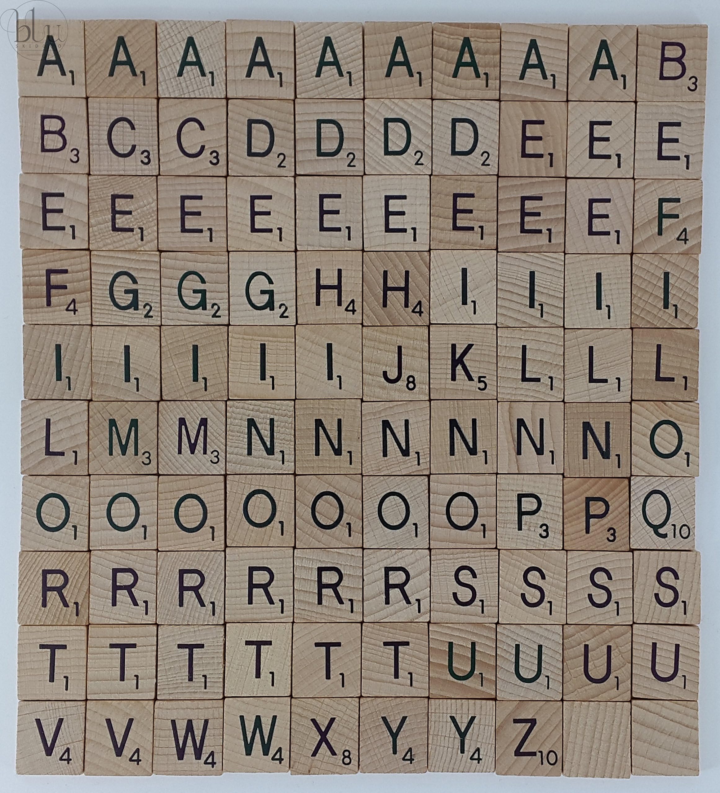 blu SKIDDOO CRAFT LETTERS TILES WOODEN Black 50 LETTERS - PICK & MIX replacement Crafts Jewellery Scrapbooking