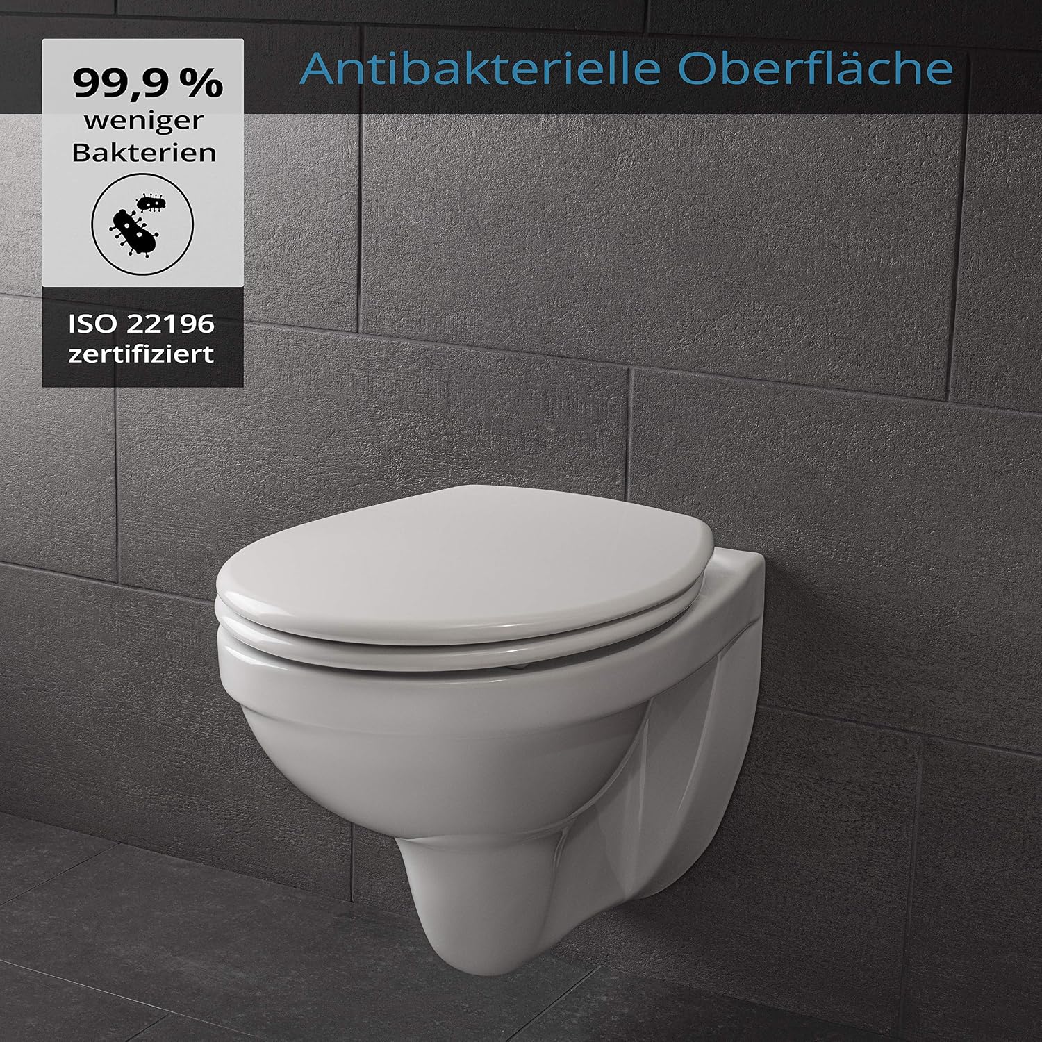 Dombach Celesto Premium Toilet Seat with Soft-Close Mechanism, Antibacterial, Removable Toilet Seat with Soft-Close Mechanism - Image 3