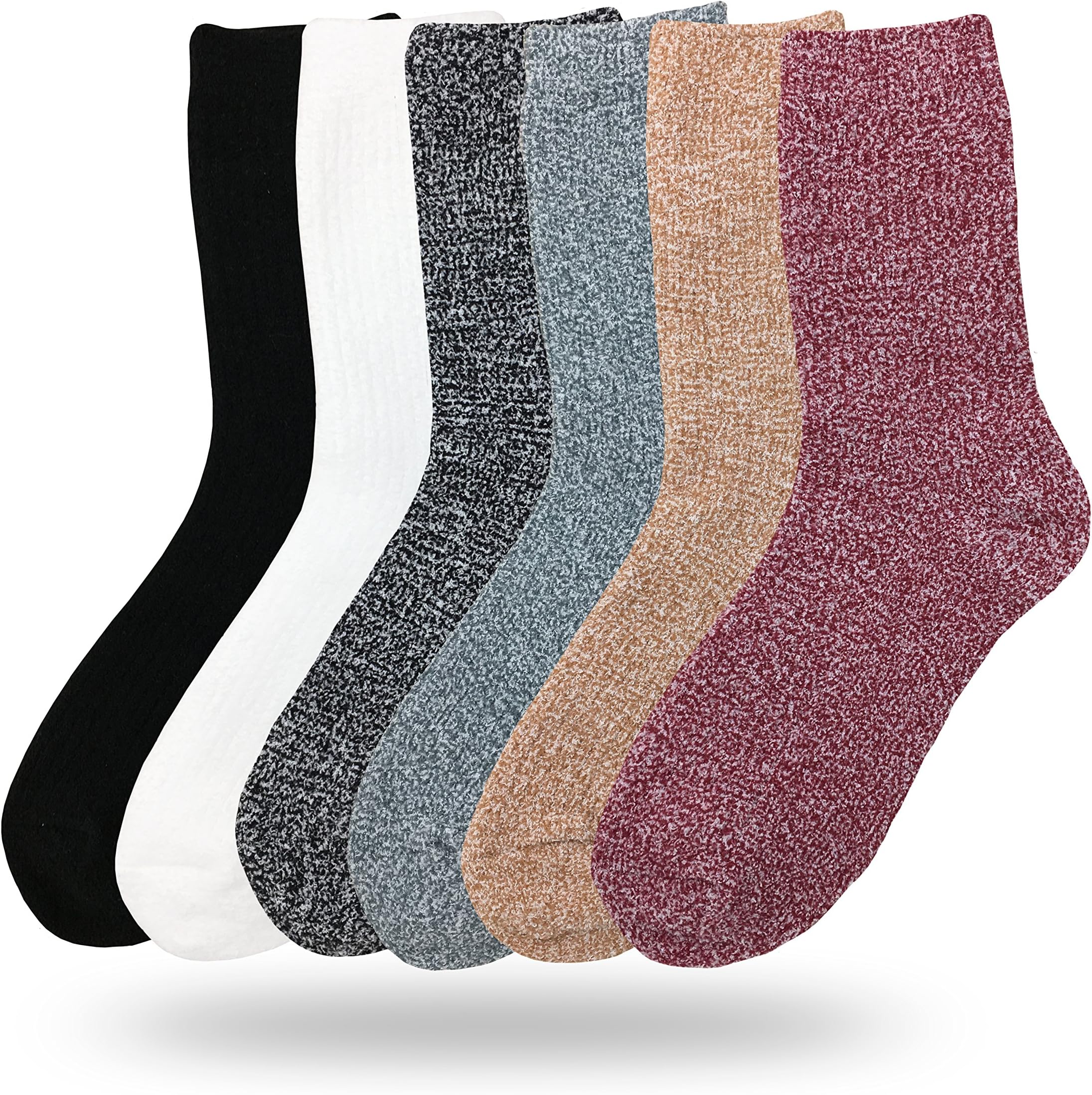 EedorFuzzy Winter Socks for Women - Warm, Soft, Fluffy & Cozy Socks - Slipper, Lounge & Sleeping Crew Wear