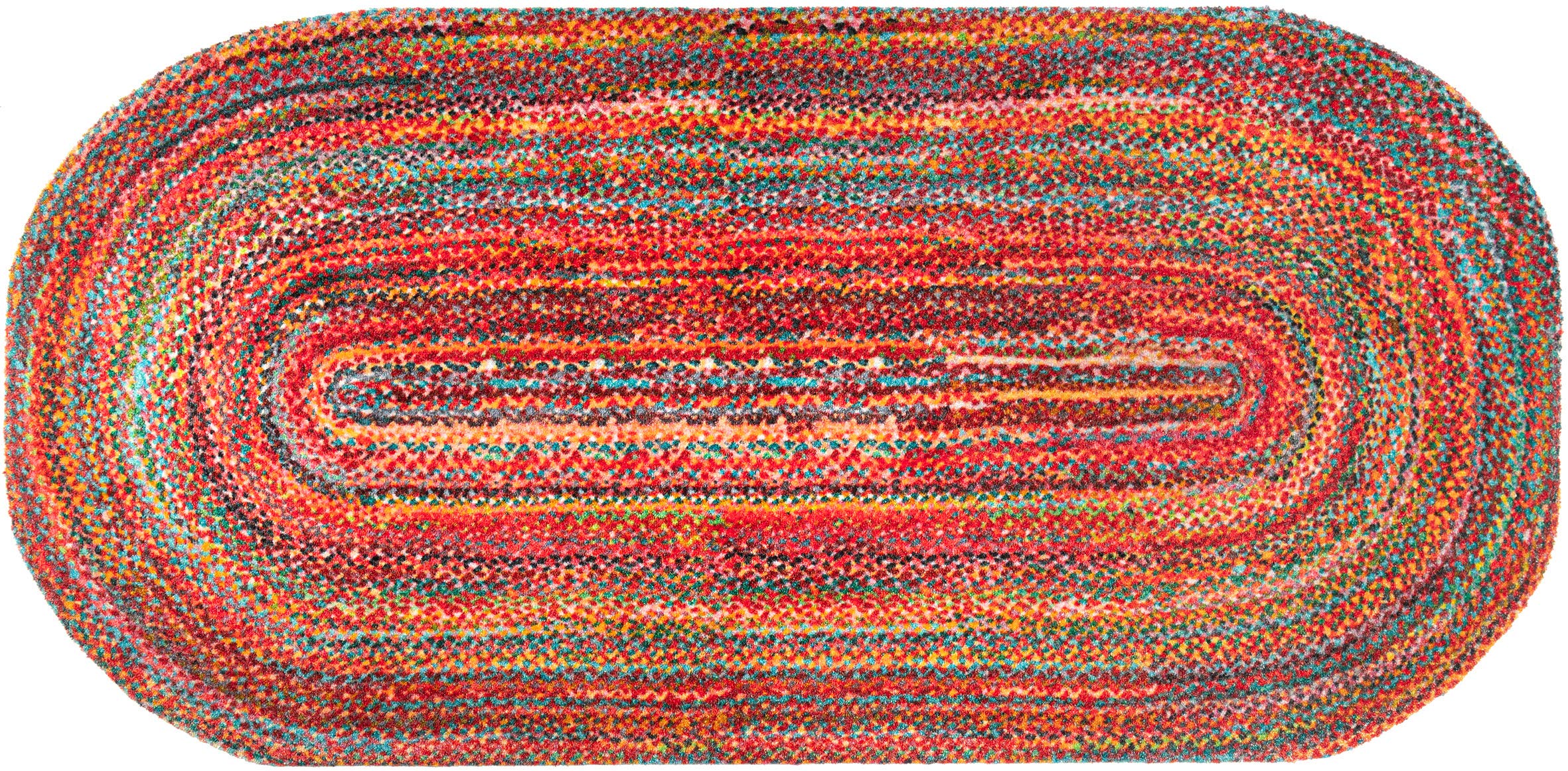 Wash+Dry Wovells Door Mat, 70 x 150 cm, Washable for Indoor and Outdoor Use, Colourful
