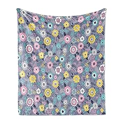 Ambesonne Abstract Throw Blanket, Doodled Drawn
