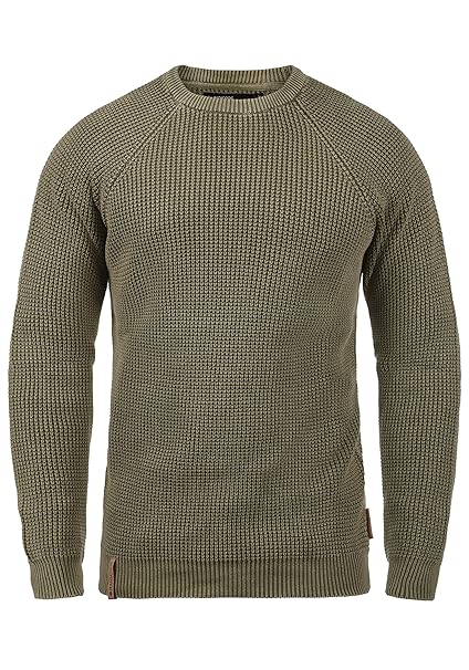 Indicode Rockford Herren Pullover Strickpullover Grobstrick Pullover mit Rundhals-Ausschnitt